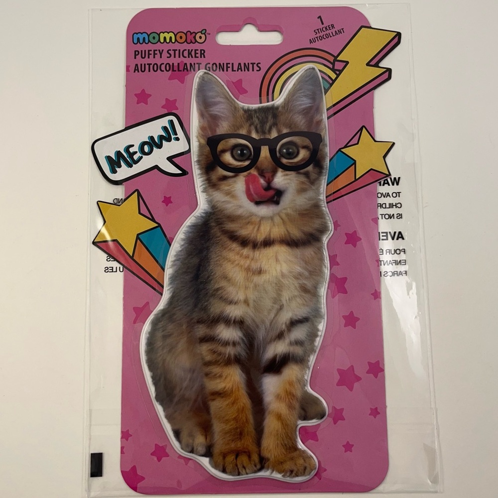 Jumbo puffy cat accent sticker